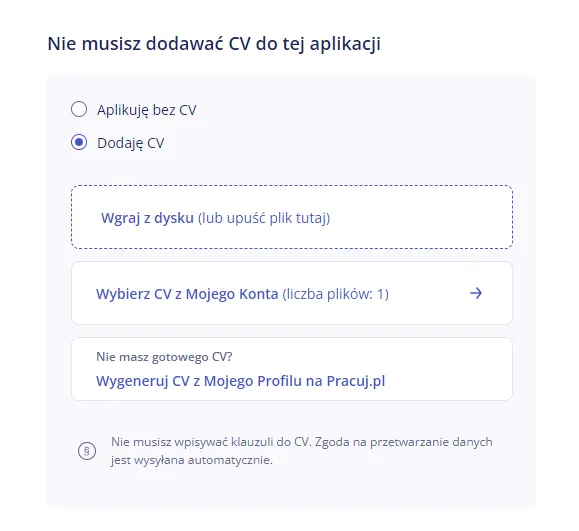 Pracuj.pl edycja profilu kandydata