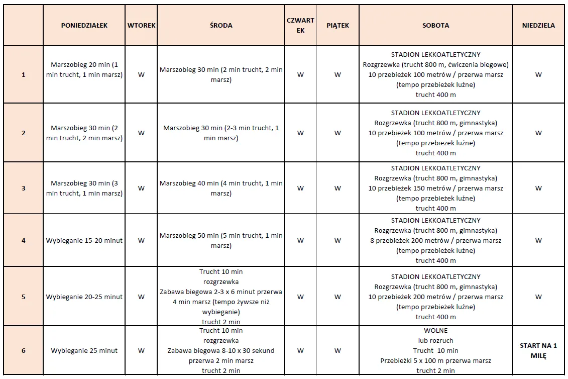 Plan treningowy siłownia i bieganie