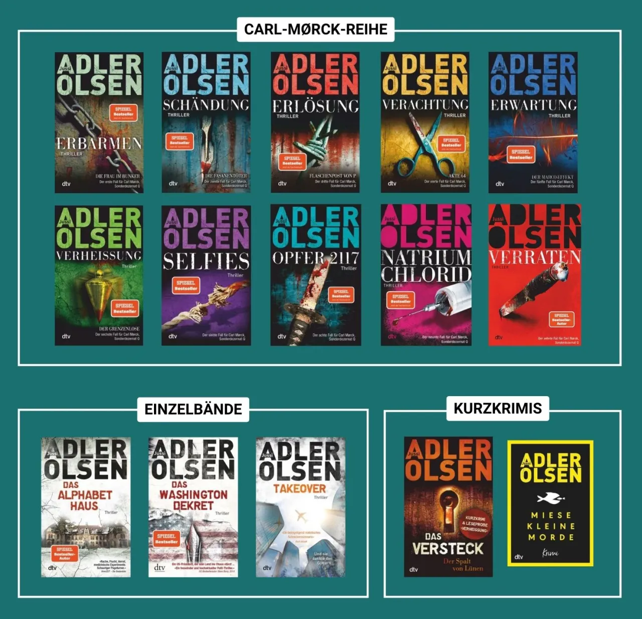 Jussi Adler-Olsen B&uuml;cher Stapel