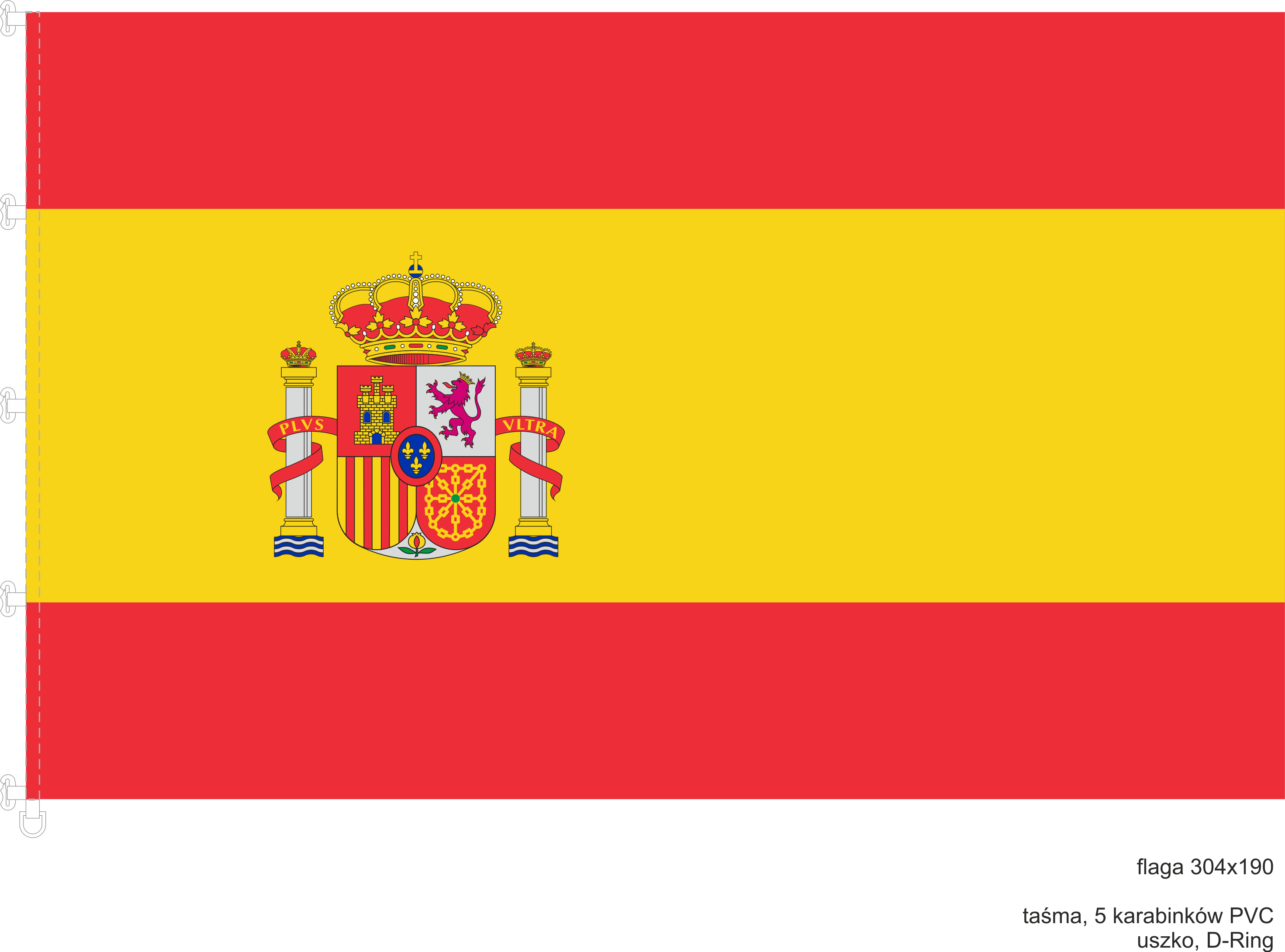 Flaga Hiszpanii wersja cywilna i państwowa