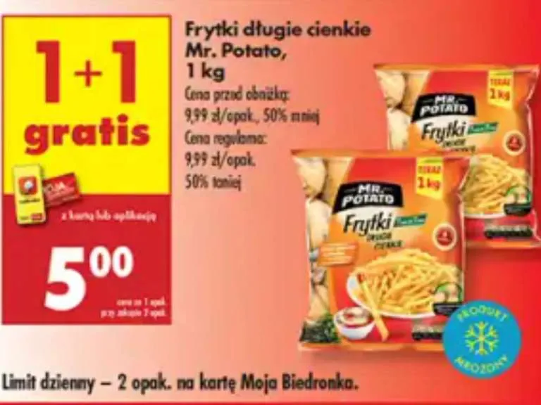 frytki mrożone Biedronka rodzaje i ceny