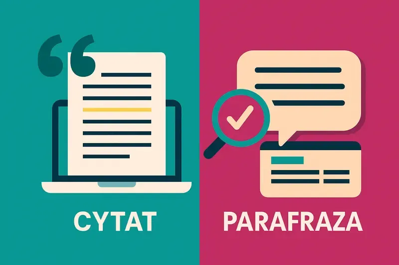 por&oacute;wnanie cytat a parafraza