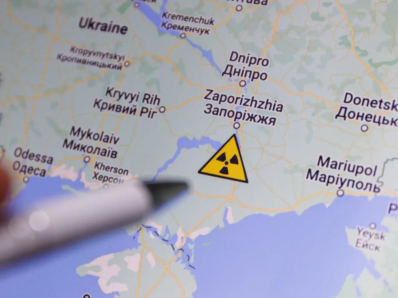 Mapa symulacji rozprzestrzeniania się chmury radioaktywnej z Zaporoskiej Elektrowni Jądrowej