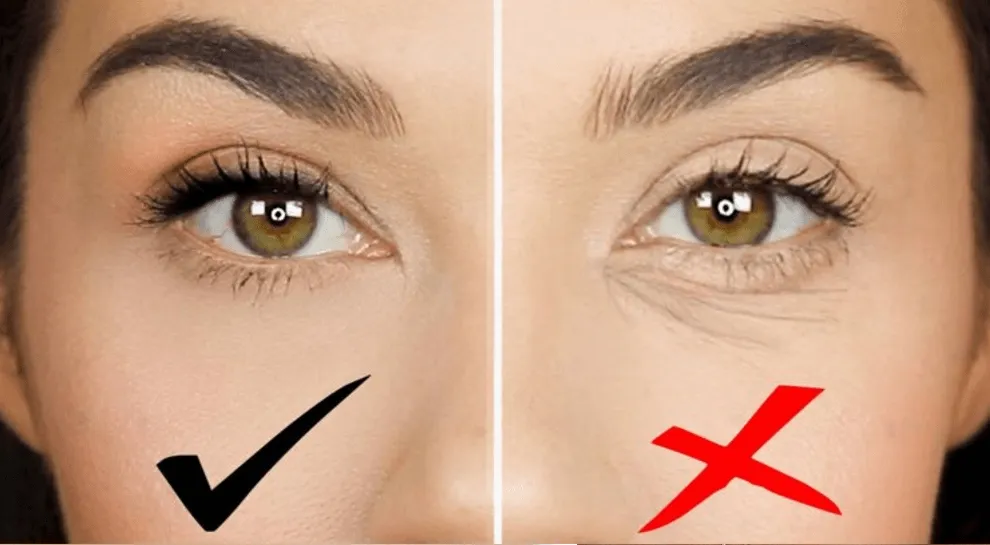 korektor zbierający się w zmarszczkach