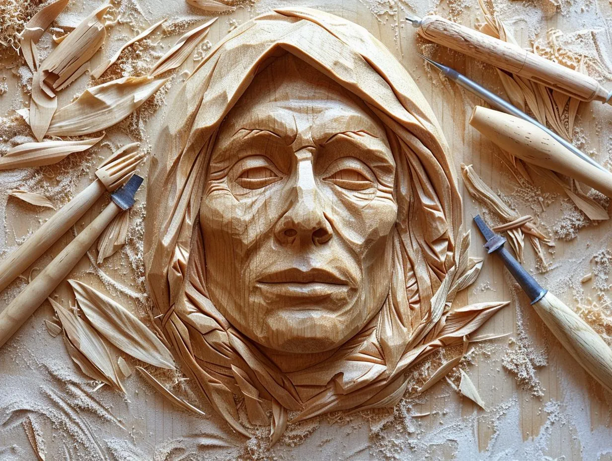 Narzędzia i drewno do rzeźbienia dla początkujących