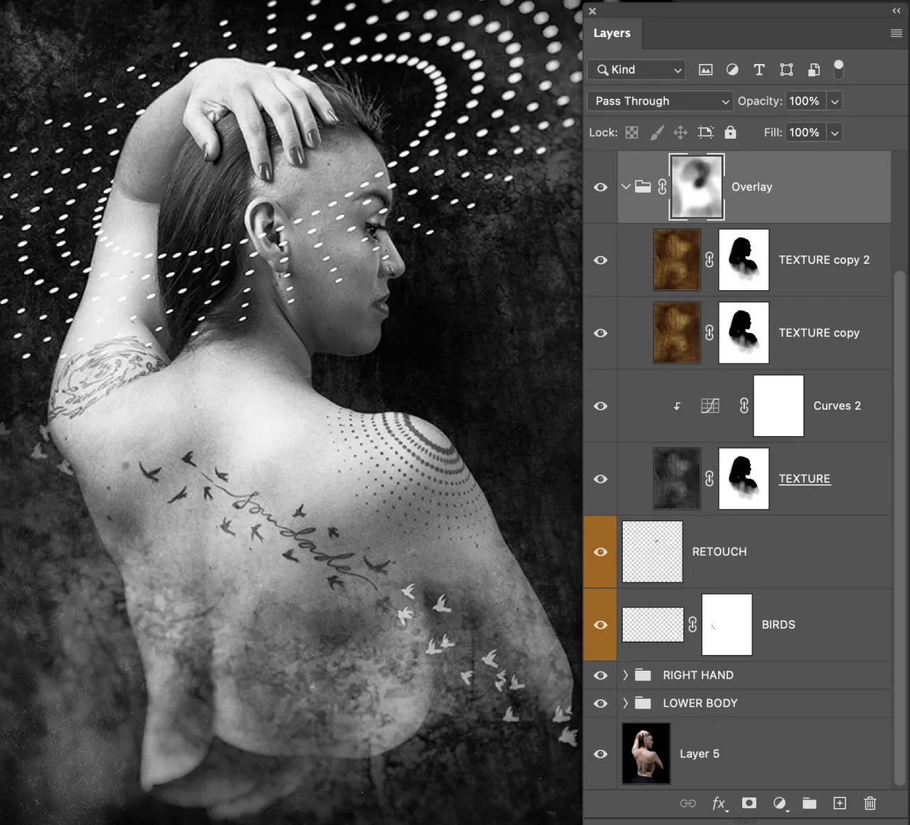 Photoshop layer mask example black and white areas