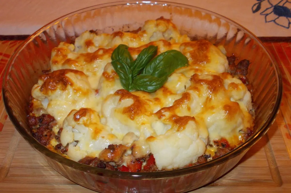 Zapiekanka kalafior mięso mielone gotowa