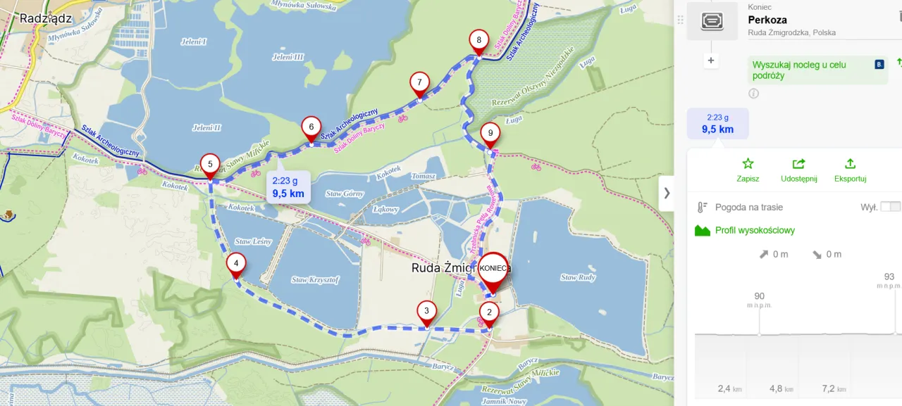 Mapa dojazdu Ruda Żmigrodzka łowisko
