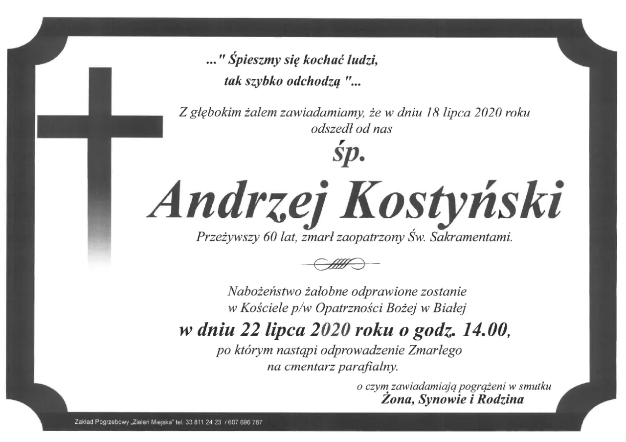 informacje o pogrzebie facebook