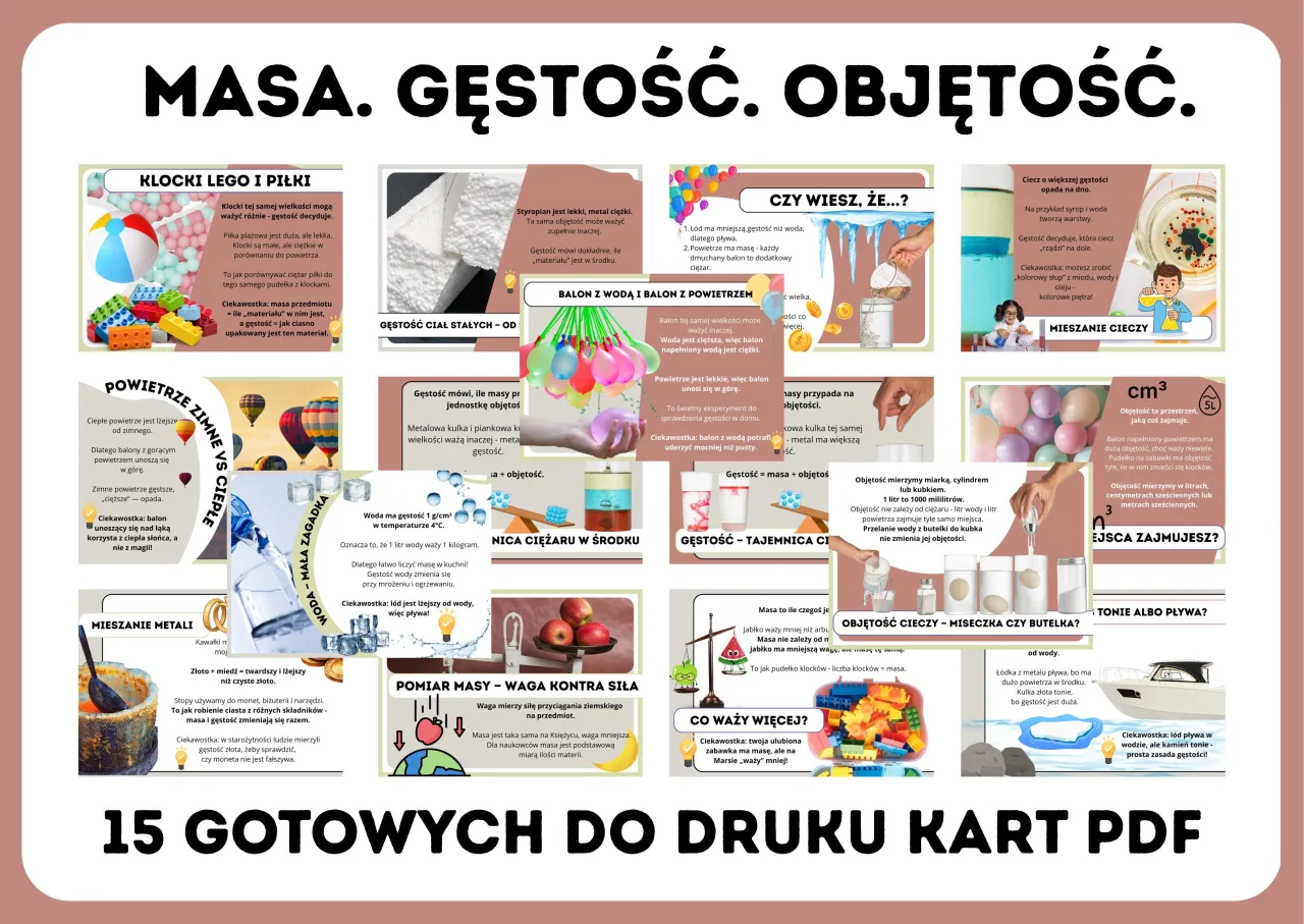 materia definicja masa objętość