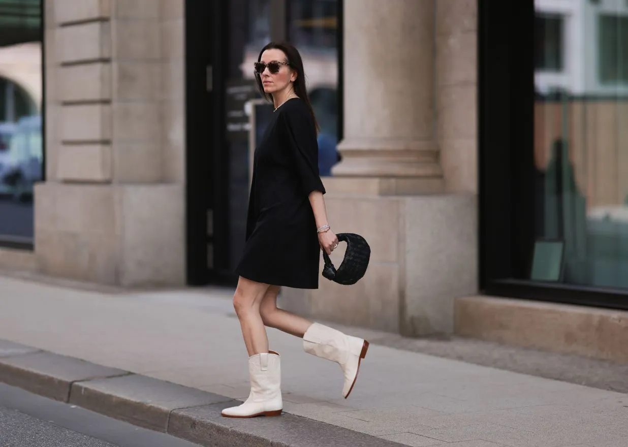 stylizacje sukienka botki kowbojki workery sztyblety