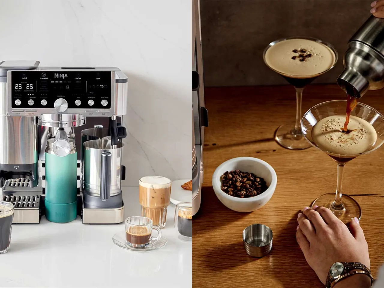 Wnętrze ekspresu do kawy młynek i system spieniania