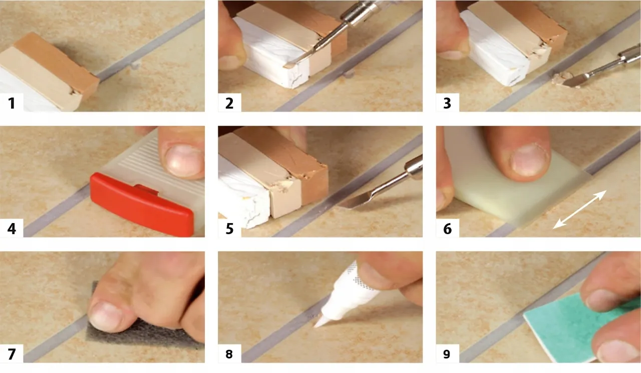 dopasowanie koloru wypełniacza do płytek