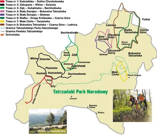 Bukowina Tatrzańska szlaki piesze rowerowe
