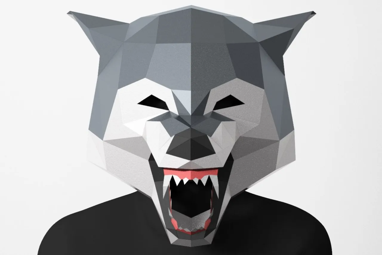 materiały do maski wilka z kartonu