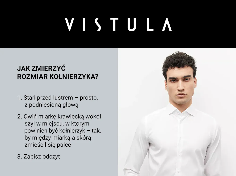 mężczyzna mierzący obwód szyi do koszuli