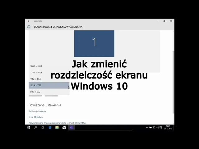 Windows 10 ustawienia ekranu rozdzielczość