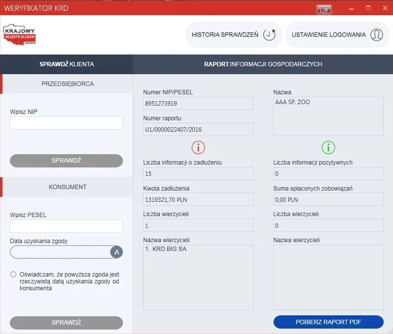 Portal KRD konsument logowanie