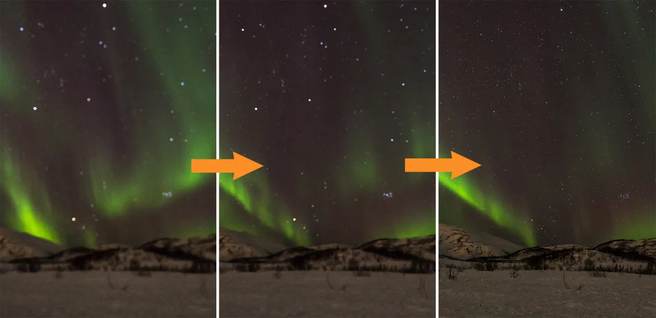 fotografowanie zorzy polarnej smartfonem statyw