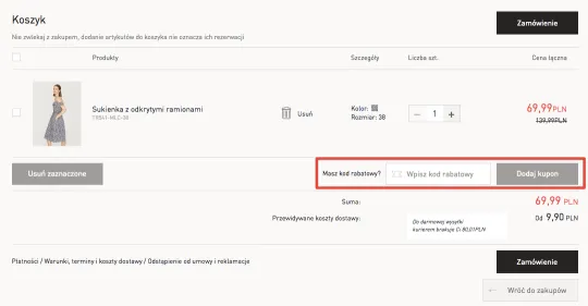 aplikacja Reserved kody rabatowe