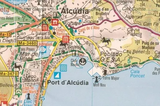 Mapa turystyczna Majorki z podziałem na regiony