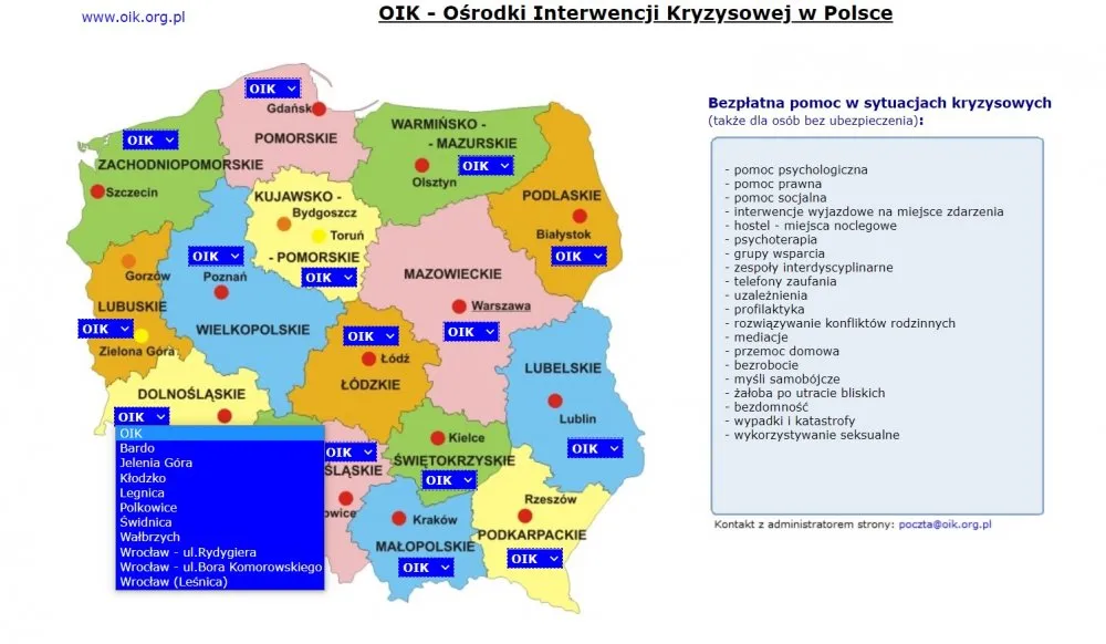 mapa pomocy ofiarom przemocy