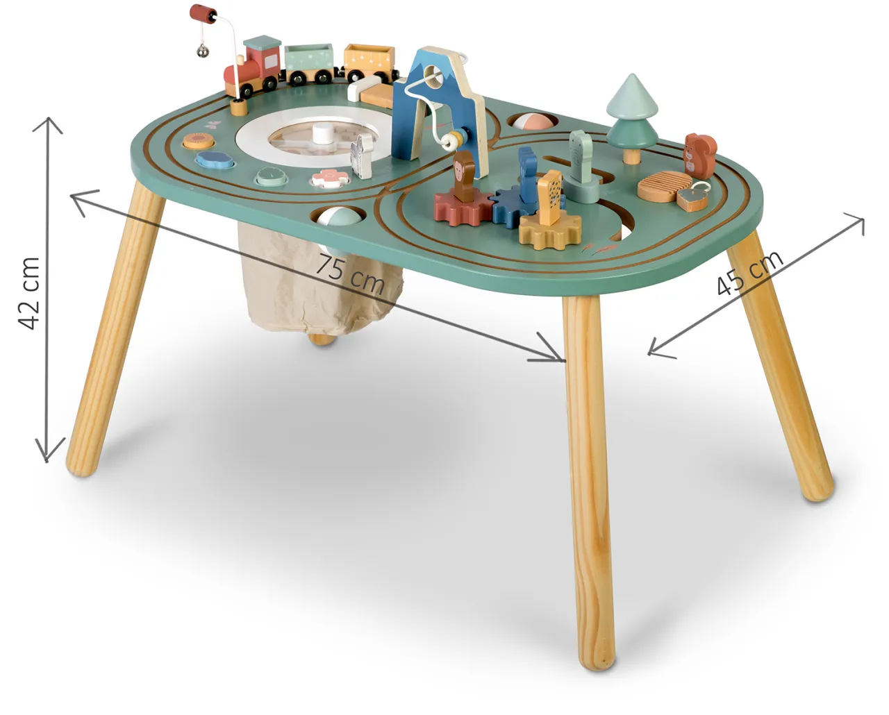 porównanie stolika sensorycznego drewnianego i plastikowego