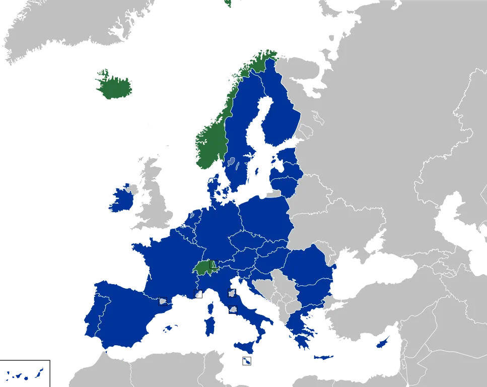 Mapa świata kraje UE EFTA