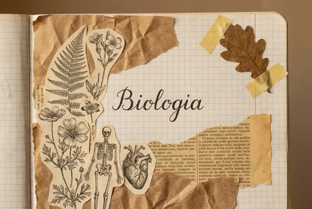 inspiracje okładka zeszytu biologia aesthetic vintage