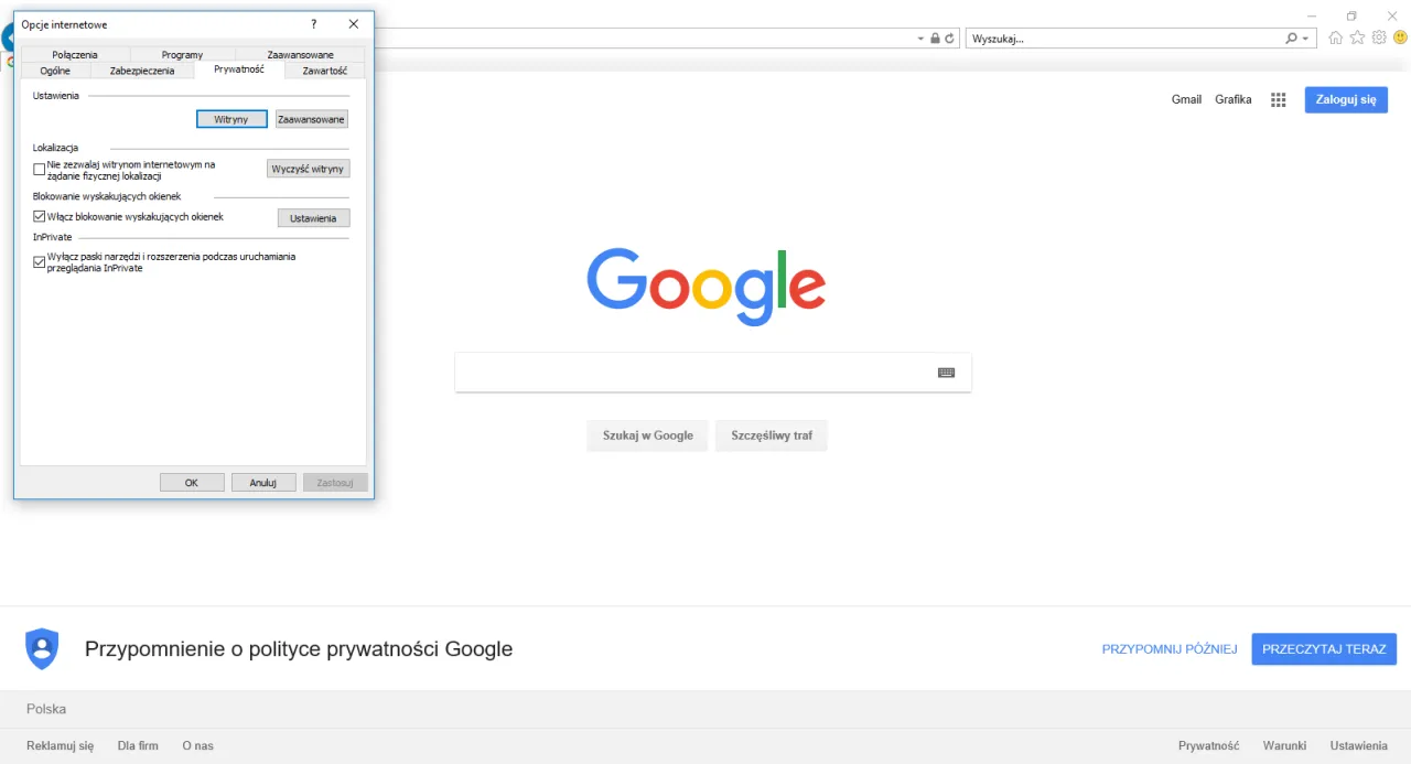 Firefox ustawienia lokalizacji komputer instrukcja