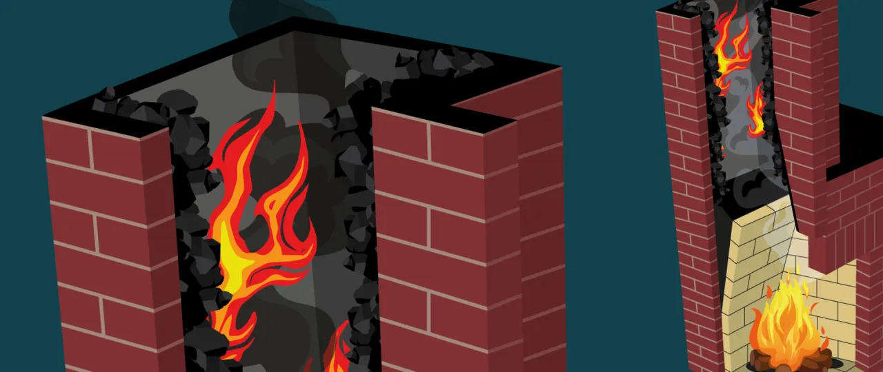 Płonące sadze w kominie. Zobacz, czym gasić sadze w kominie, by uniknąć pożaru.