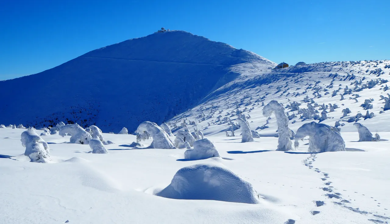 Szlak czarny Śnieżka zimą Biały Jar