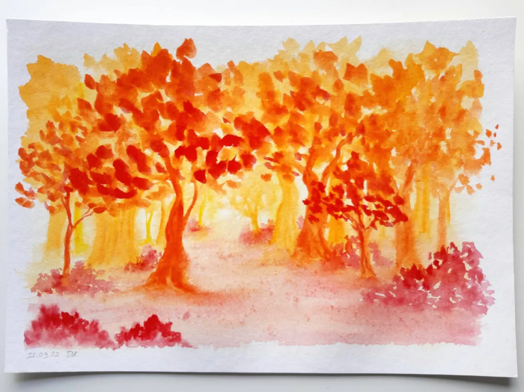 Einfache Herbstmotive Malerei Anf&auml;nger