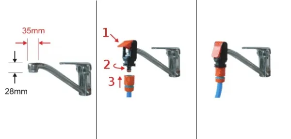 podłączenie węża ogrodowego do kranu z gwintem schemat