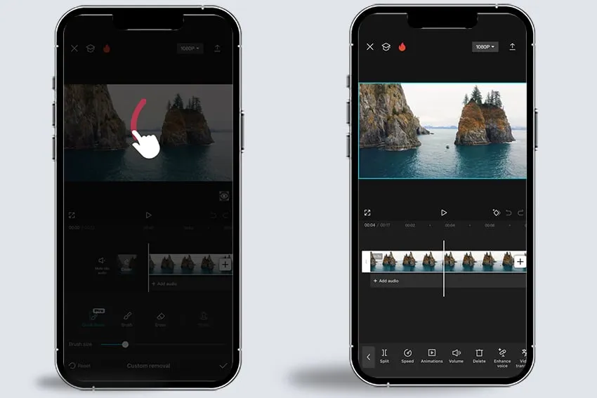 CapCut mobile video editing interface
