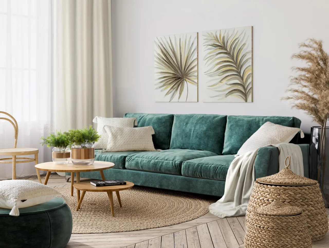 zielona kanapa białe ściany, zielona kanapa beżowe ściany, zielona kanapa szare ściany