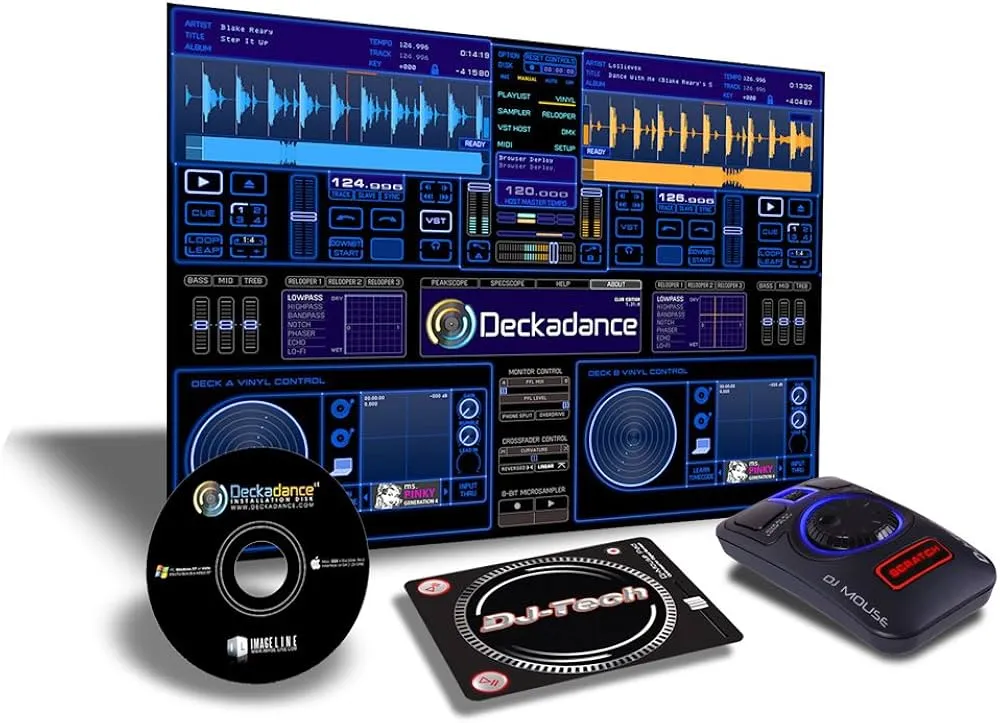 DJ konsola z laptopem i oprogramowaniem