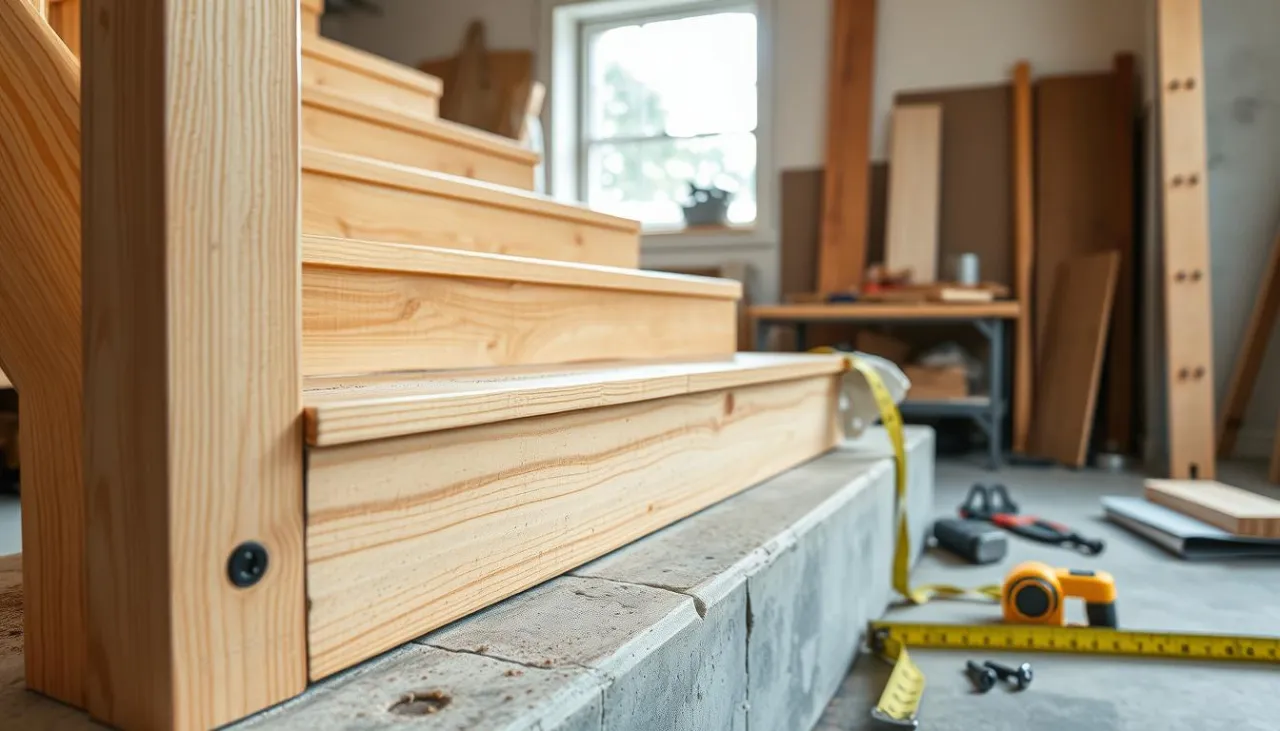 Zdjęcie Jak montować schody drewniane na beton, by uniknąć problemów?