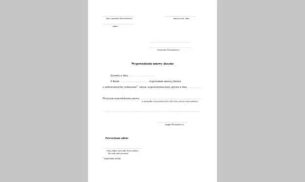 Zdjęcie Jak napisać wypowiedzenie z pracy umowa zlecenie - wzór i porady