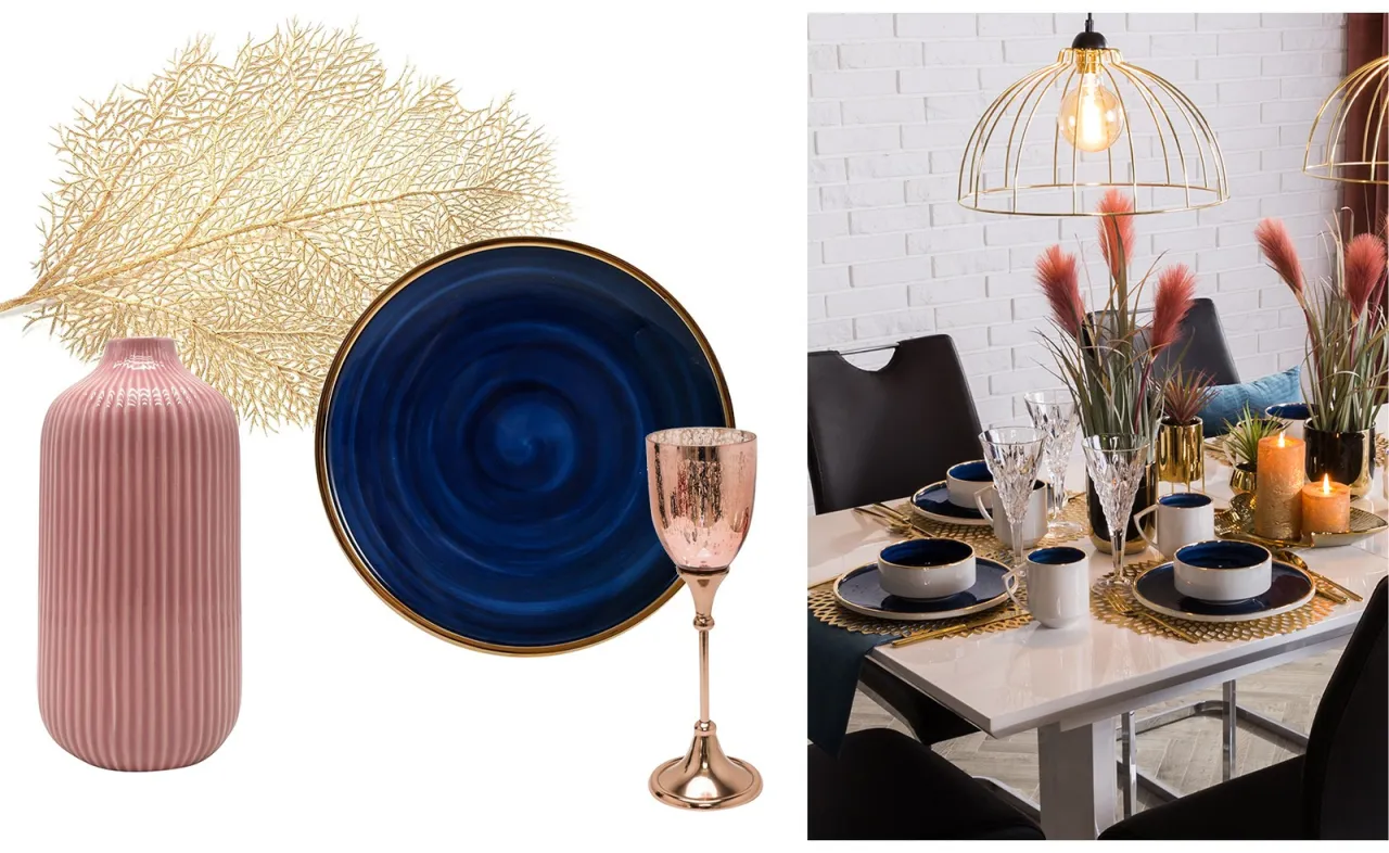 elegancka zastawa romantyczna kolacja