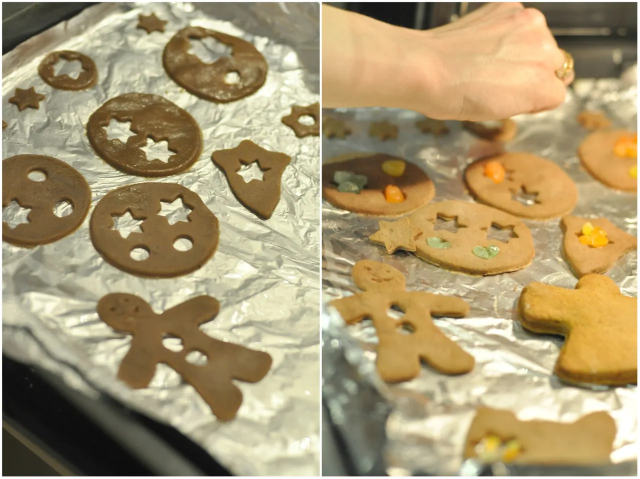 Ciastka witrażowe w piekarniku