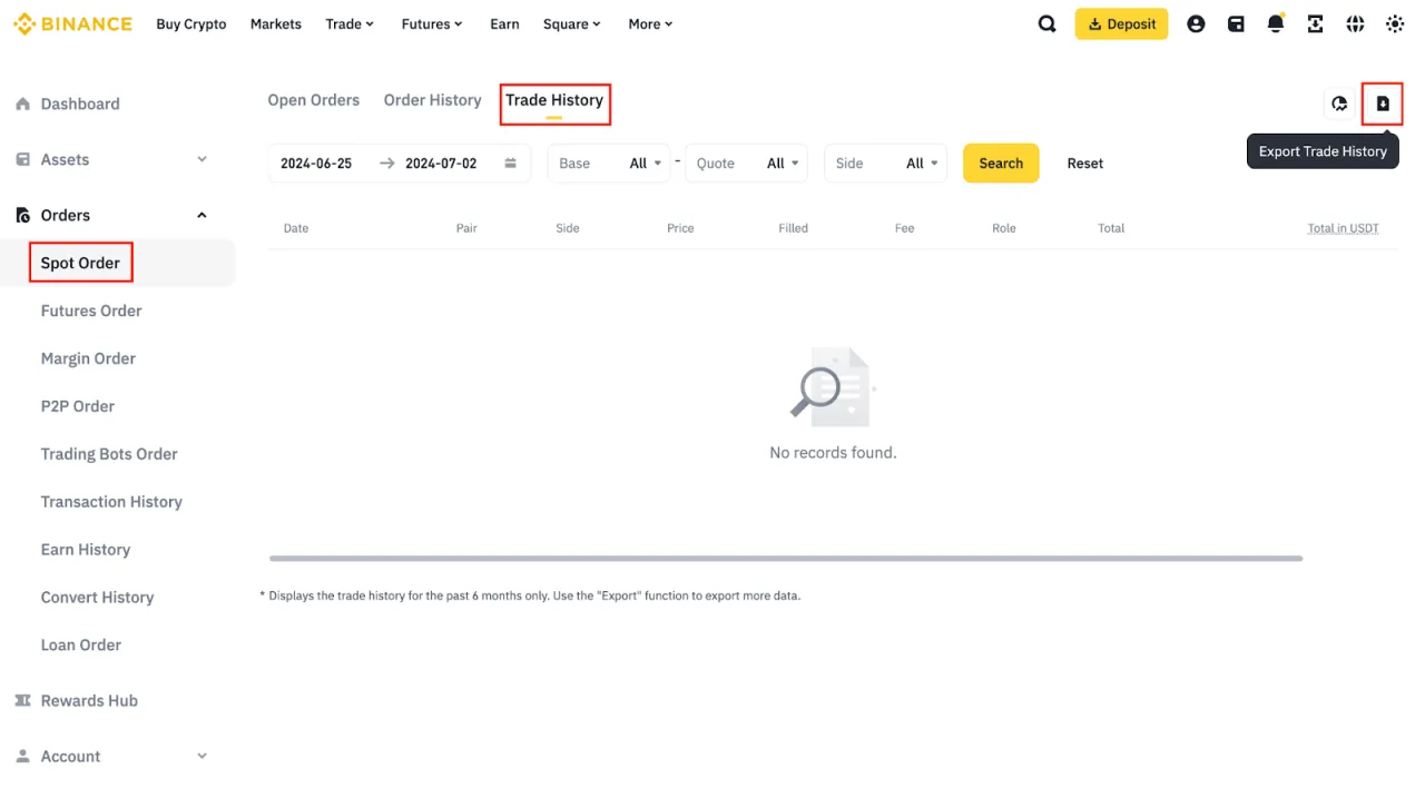 historia transakcji giełda kryptowalut