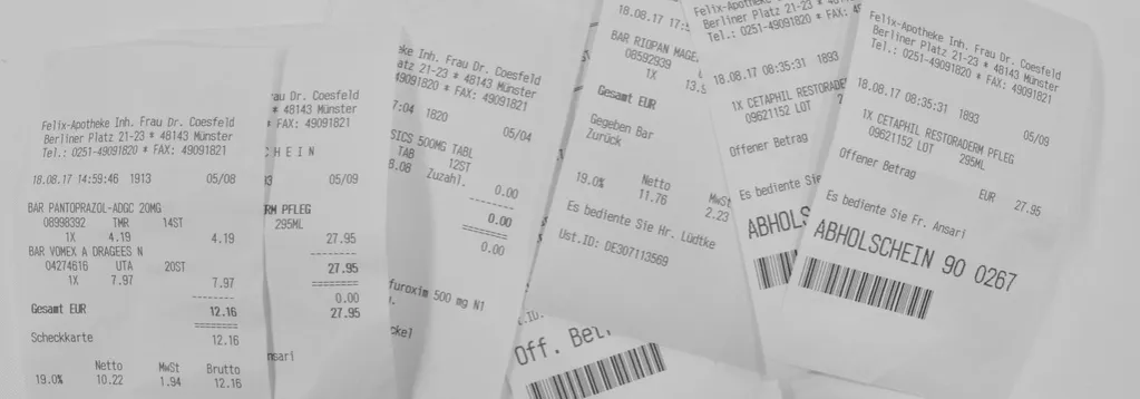 Apotheken Quittungen sammeln