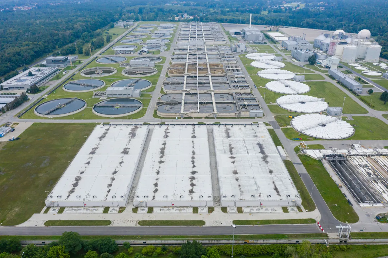 Oczyszczalnia Ściek&oacute;w Czajka z lotu ptaka