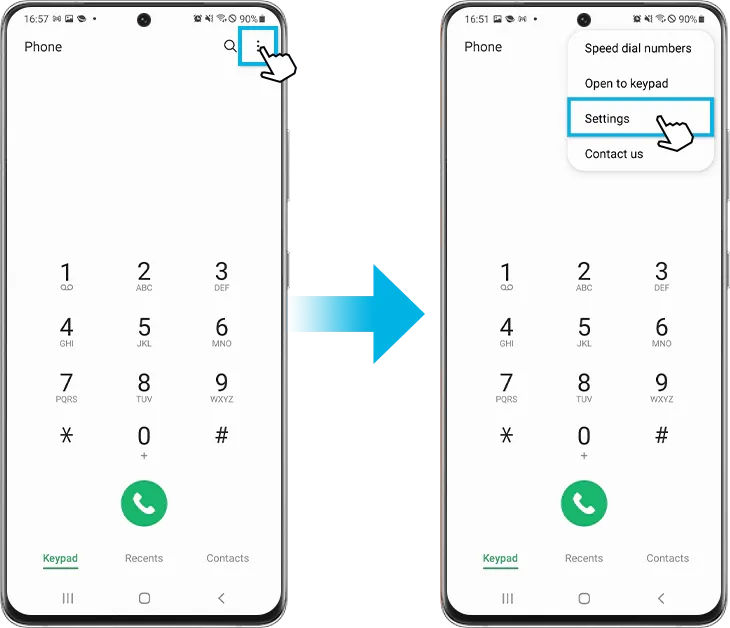 Samsung Wi-Fi Calling ustawienia aplikacja Telefon