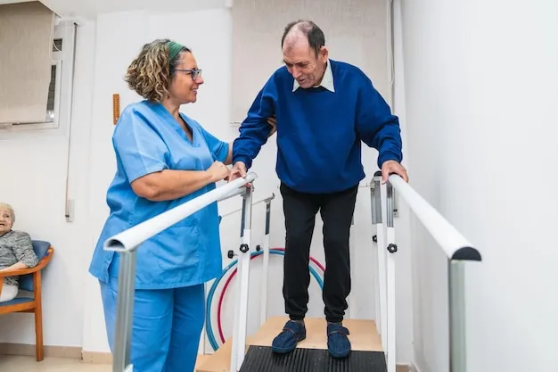 Pacjent na zabiegach fizjoterapeutycznych rehabilitacja ambulatoryjna