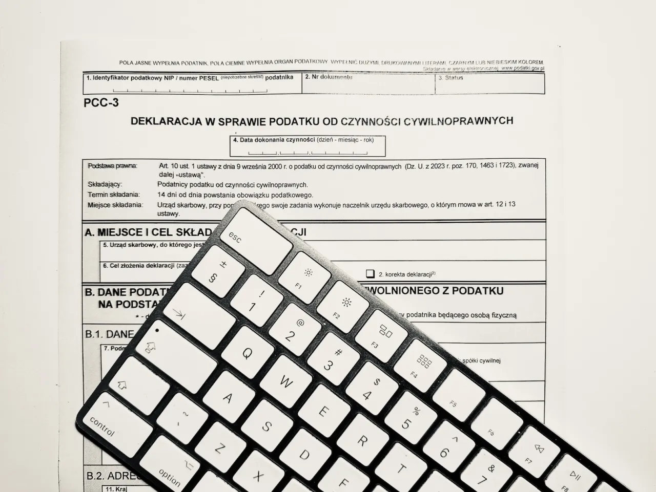 formularz PCC-3 hipoteka