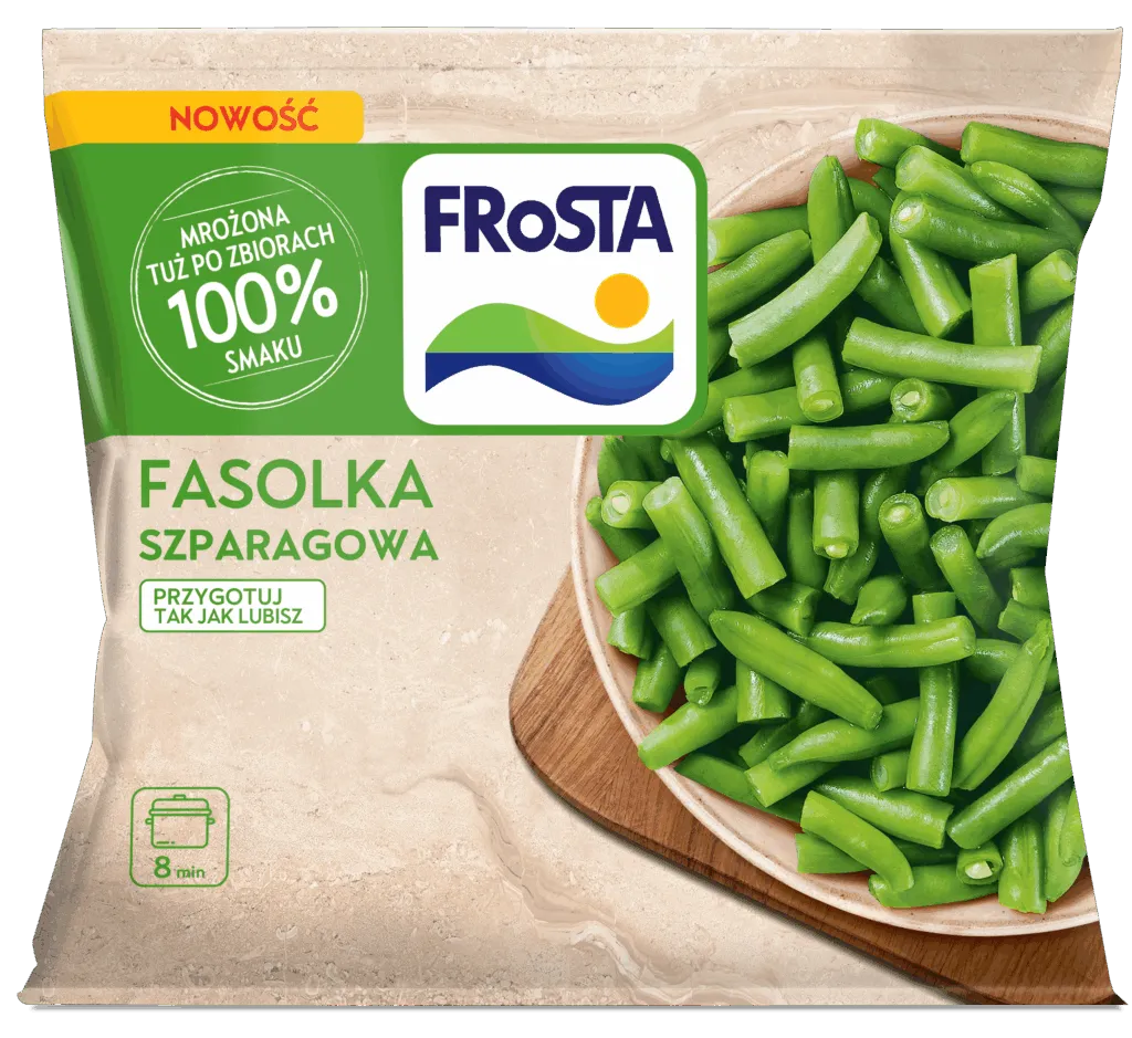 Mrożona fasolka szparagowa w opakowaniu