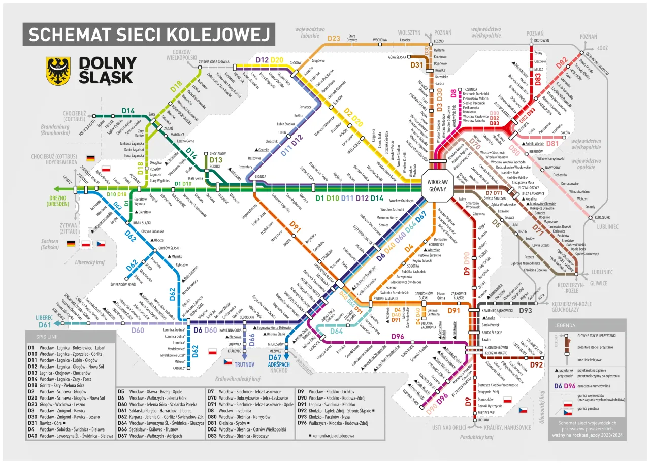 Mapa połączeń kolejowych do Dziwnowa i okolicznych stacji