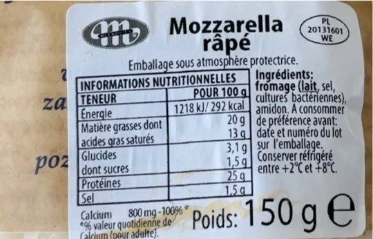 etykieta sera wartości odżywcze